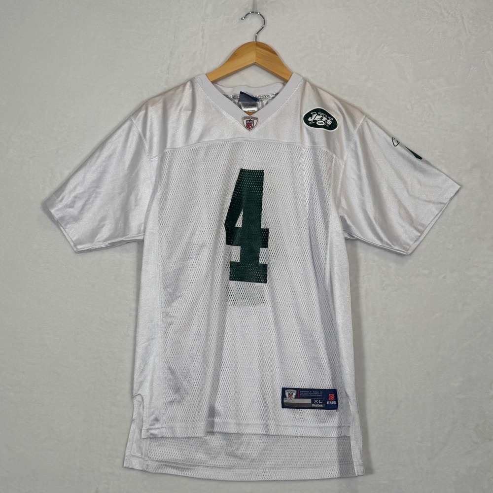 Reebok White New York Jets Brett Favre Jersey Fits Medium